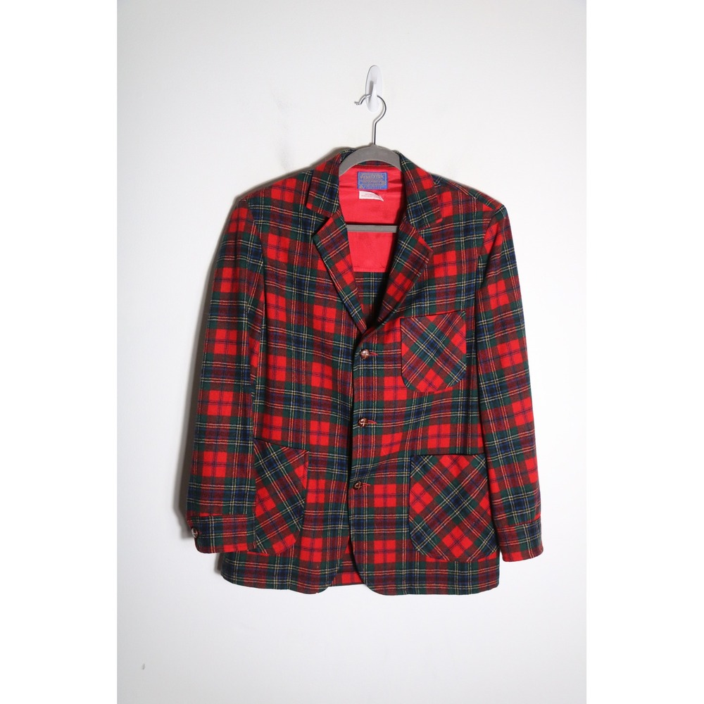 Pendleton Vintage 70s Mens MacLean Tartan Wool Sport Coat 40S Virgin Wool USA